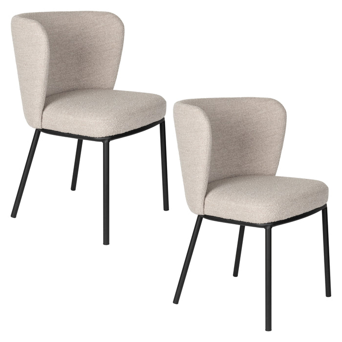Eetkamerstoel Guus Polyester Beige 53x55 cm