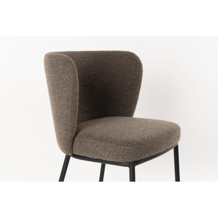 Eetkamerstoel Guus Polyester Bruin 53x55 cm-Eetkamerstoelen-Creating Home