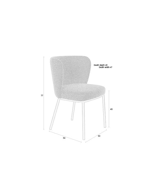 Eetkamerstoel Guus Polyester Bruin 53x55 cm-Eetkamerstoelen-Creating Home