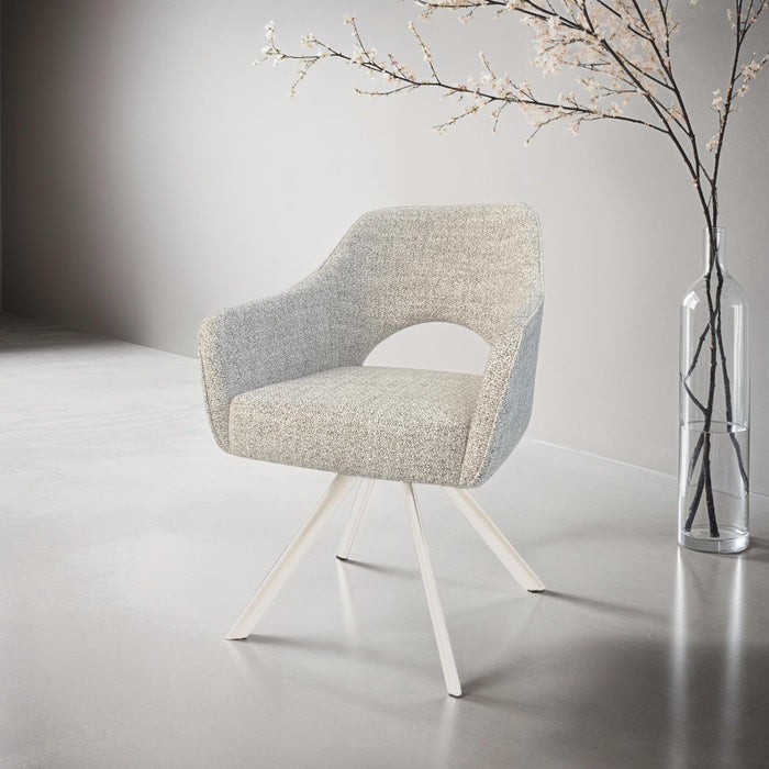 Eetkamerstoel Helen Zand Naturel Draaibaar 62 cm 62x62x85 cm-Eetkamerstoelen-Livingfurn