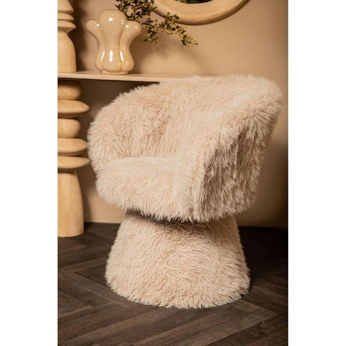 Eetkamerstoel Hermes Polyester Crème-Eetkamerstoelen-PTMD