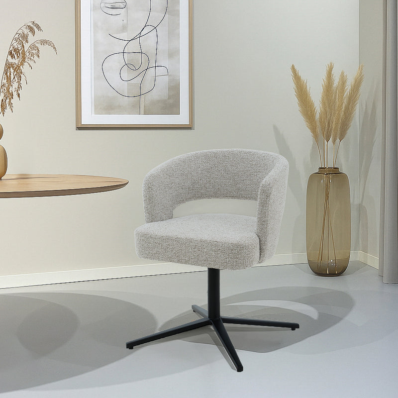 Eetkamerstoel Isabel Beige Draaibaar 63 cm 63x62x78 cm-Eetkamerstoelen-Livingfurn