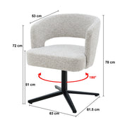 Eetkamerstoel Isabel Beige Draaibaar 63 cm 63x62x78 cm-Eetkamerstoelen-Livingfurn
