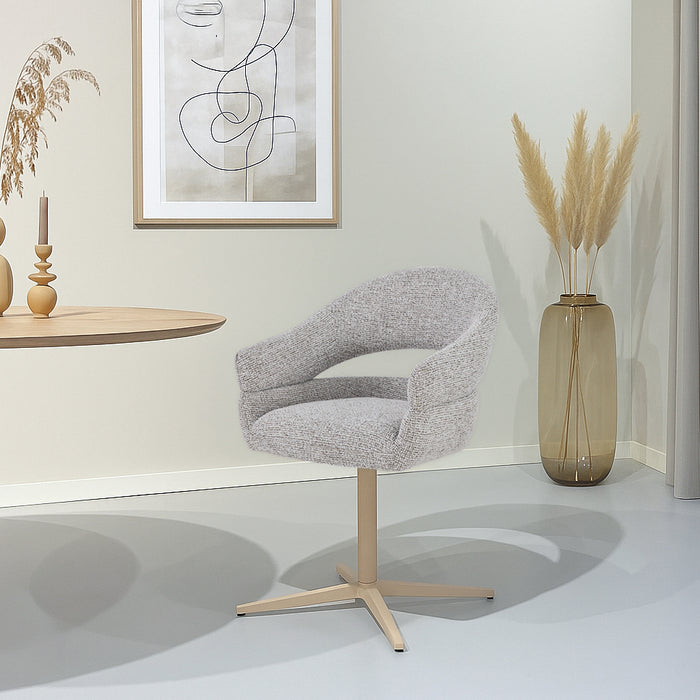 Eetkamerstoel Jade Beige Draaibaar 58 cm 58x62x85 cm-Eetkamerstoelen-Livingfurn