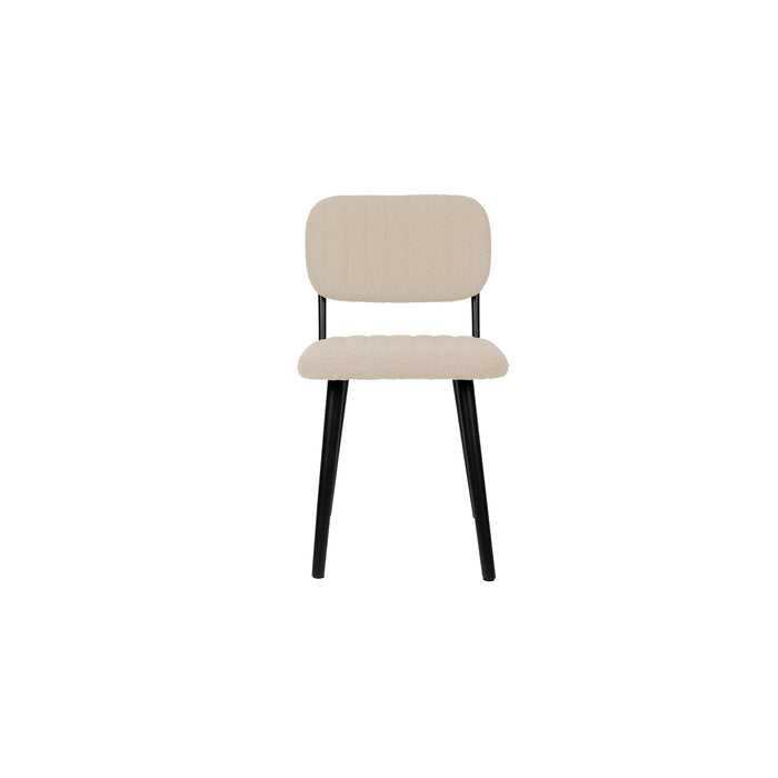 Eetkamerstoel Jake Off White Bouclé Polyacrylic Wit 56x46 cm-Eetkamerstoelen-Creating Home