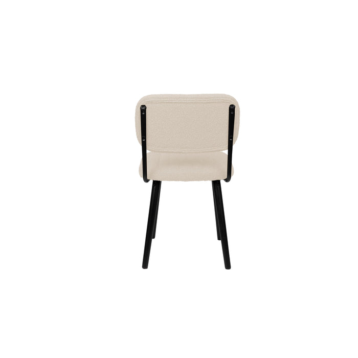 Eetkamerstoel Jake Off White Bouclé Polyacrylic Wit 56x46 cm-Eetkamerstoelen-Creating Home