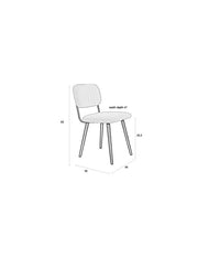 Eetkamerstoel Jake Off White Bouclé Polyacrylic Wit 56x46 cm-Eetkamerstoelen-Creating Home
