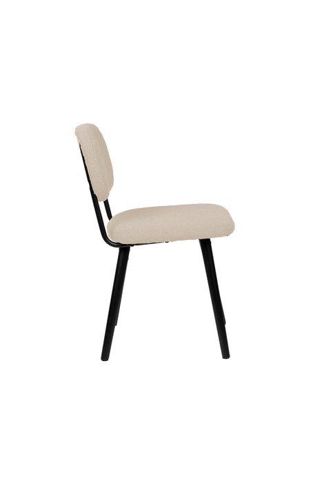 Eetkamerstoel Jake Off White Bouclé Polyacrylic Wit 56x46 cm-Fauteuils-Creating Home