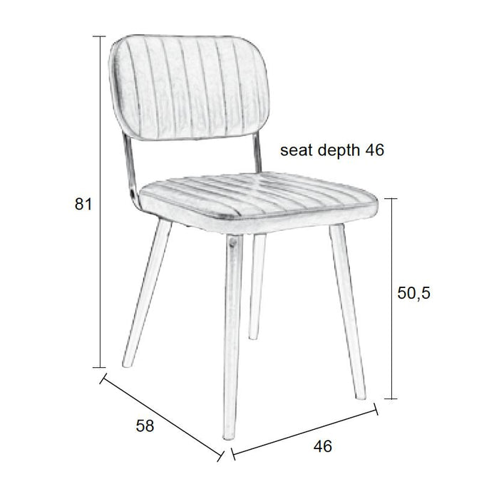 Eetkamerstoel Jake Worn PU Leather Bruin 58x46 cm-Eetkamerstoelen-Creating Home