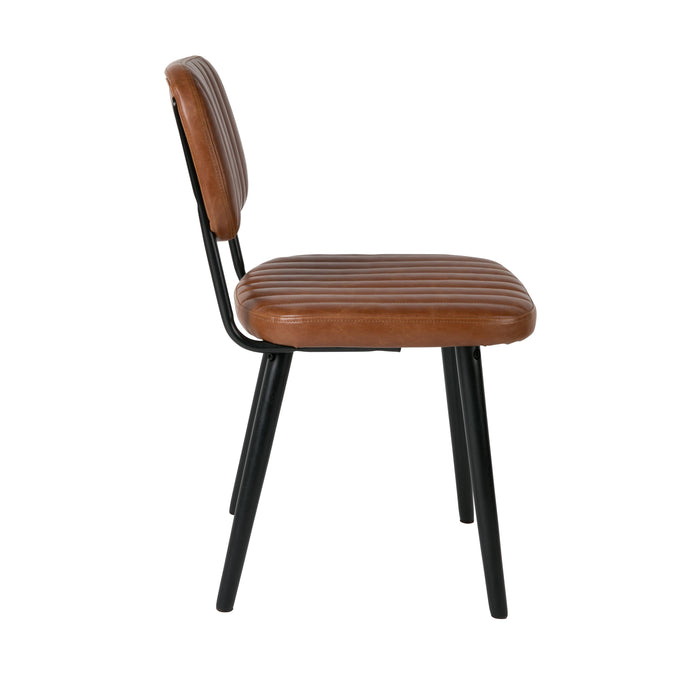 Eetkamerstoel Jake Worn PU Leather Bruin 58x46 cm-Eetkamerstoelen-Creating Home
