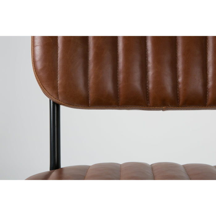 Eetkamerstoel Jake Worn PU Leather Bruin 58x46 cm-Eetkamerstoelen-Creating Home