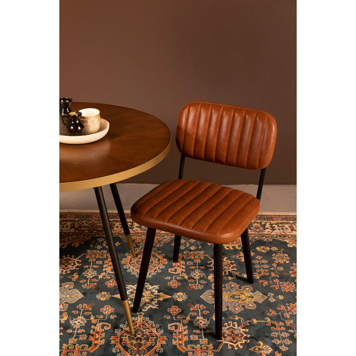 Eetkamerstoel Jake Worn PU Leather Bruin 58x46 cm-Eetkamerstoelen-Creating Home