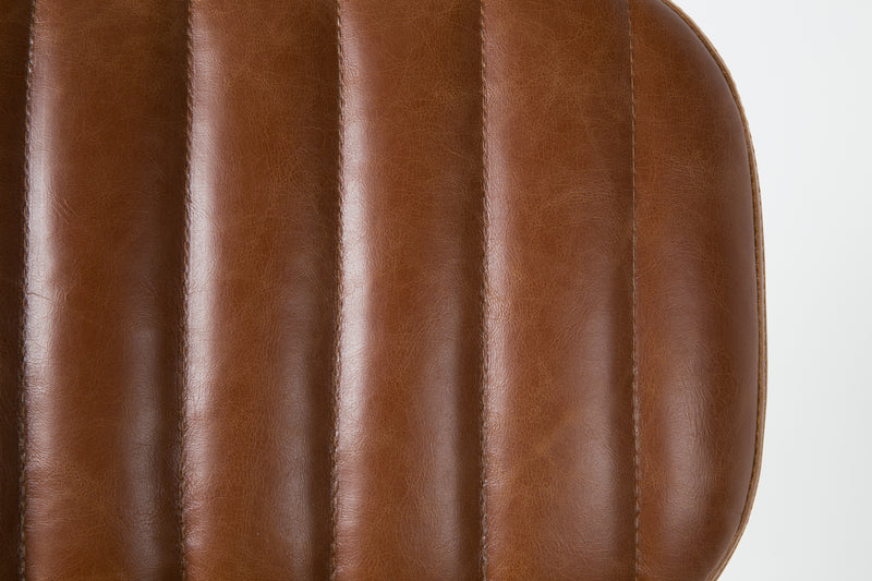 Eetkamerstoel Jake Worn PU Leather Bruin 58x46 cm-Eetkamerstoelen-Creating Home
