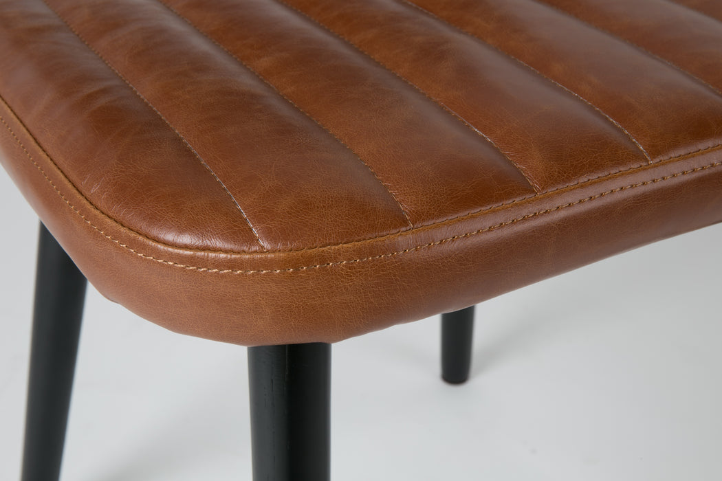 Eetkamerstoel Jake Worn PU Leather Bruin 58x46 cm-Fauteuils-Creating Home