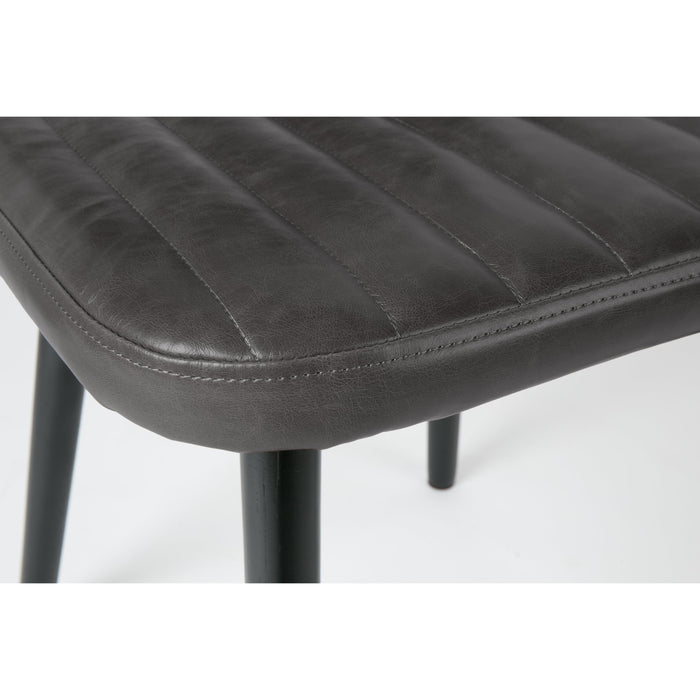 Eetkamerstoel Jake Worn PU Leather Zwart 58x46 cm-Eetkamerstoelen-Creating Home