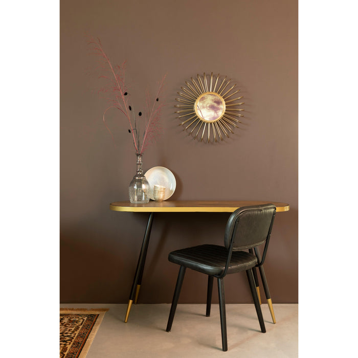Eetkamerstoel Jake Worn PU Leather Zwart 58x46 cm-Eetkamerstoelen-Creating Home