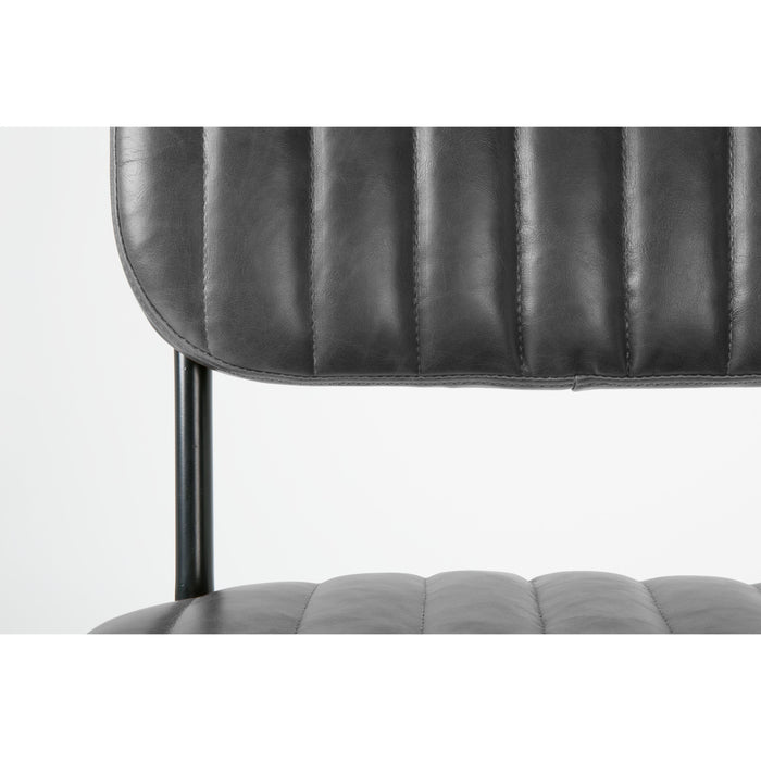 Eetkamerstoel Jake Worn PU Leather Zwart 58x46 cm-Eetkamerstoelen-Creating Home