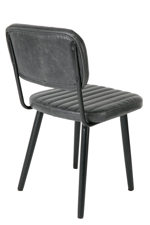 Eetkamerstoel Jake Worn PU Leather Zwart 58x46 cm-Eetkamerstoelen-Creating Home