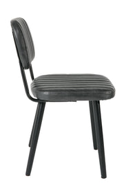 Eetkamerstoel Jake Worn PU Leather Zwart 58x46 cm-Eetkamerstoelen-Creating Home