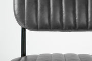 Eetkamerstoel Jake Worn PU Leather Zwart 58x46 cm-Eetkamerstoelen-Creating Home
