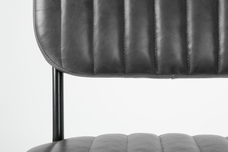 Eetkamerstoel Jake Worn PU Leather Zwart 58x46 cm-Eetkamerstoelen-Creating Home