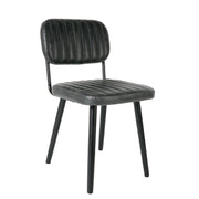 Eetkamerstoel Jake Worn PU Leather Zwart 58x46 cm-Eetkamerstoelen-Creating Home