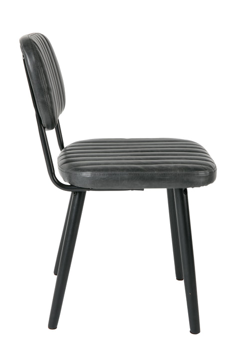 Eetkamerstoel Jake Worn PU Leather Zwart 58x46 cm-Fauteuils-Creating Home
