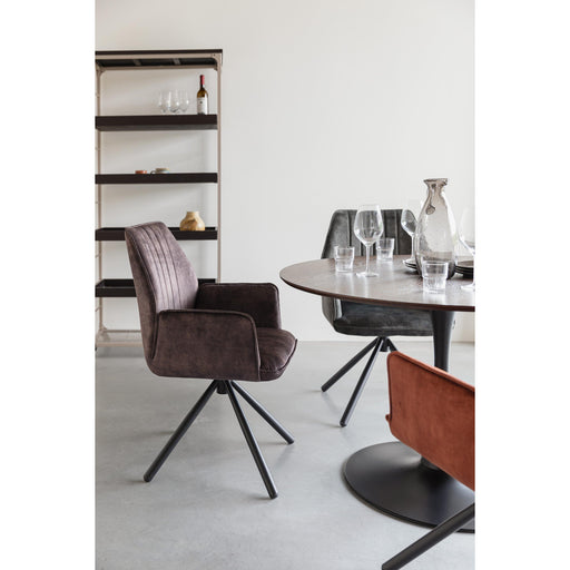 Eetkamerstoel Jamie Hout Plyhout,Polyester Bruin 61x56 cm