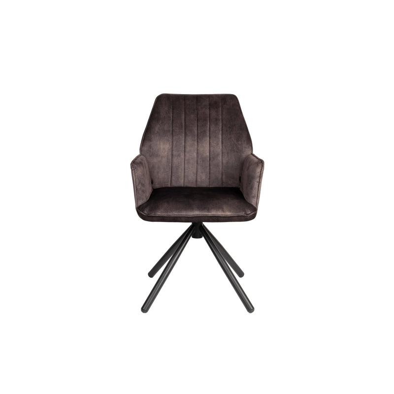 Eetkamerstoel Jamie Hout Plyhout,Polyester Bruin 61x56 cm-Eetkamerstoelen-Creating Home