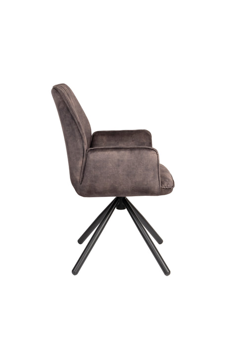 Eetkamerstoel Jamie Hout Plyhout,Polyester Bruin 61x56 cm-Eetkamerstoelen-Creating Home