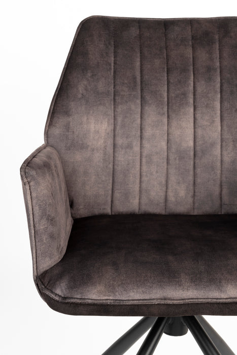 Eetkamerstoel Jamie Hout Plyhout,Polyester Bruin 61x56 cm-Eetkamerstoelen-Creating Home