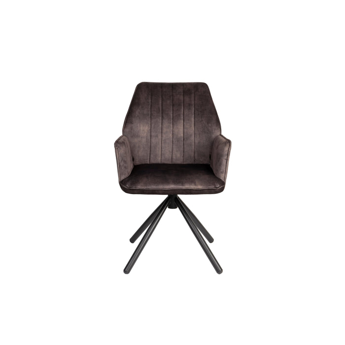 Eetkamerstoel Jamie Hout Plyhout,Polyester Bruin 61x56 cm-Fauteuils-Creating Home