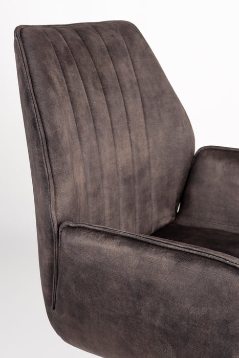 Eetkamerstoel Jamie Hout Plyhout,Polyester Bruin 61x56 cm-Fauteuils-Creating Home