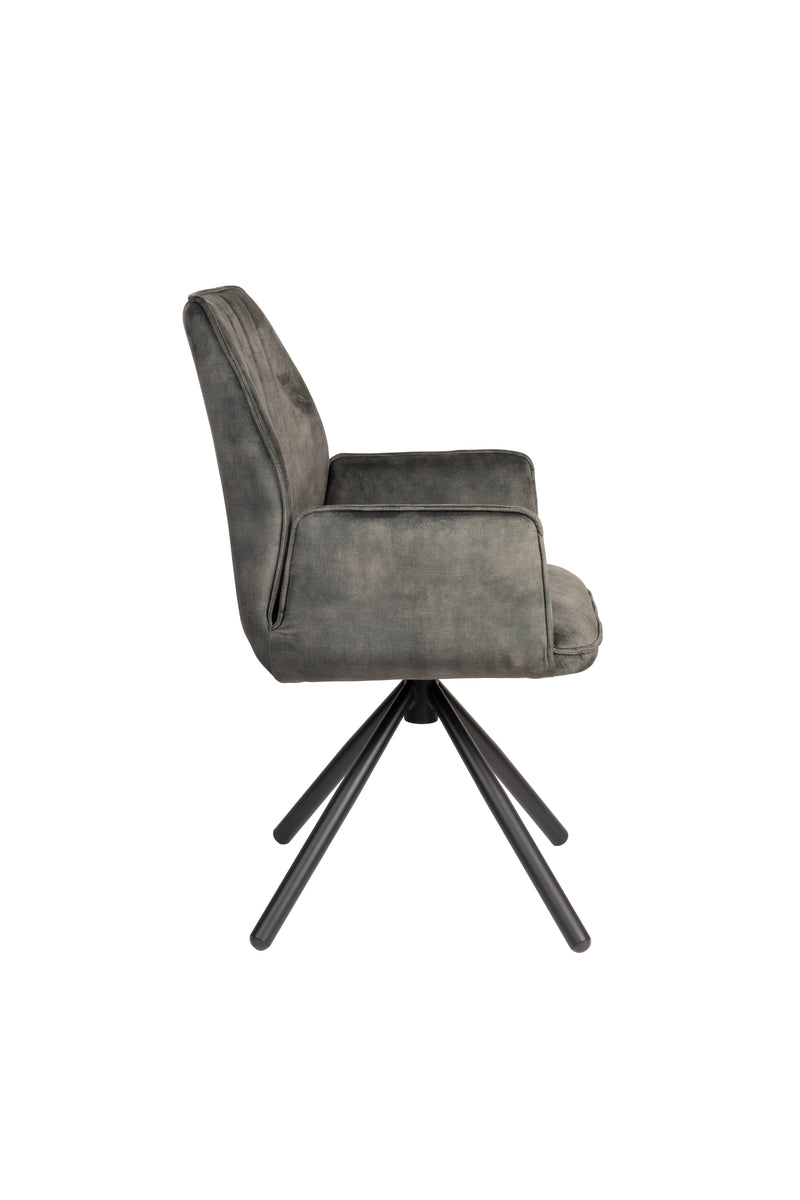 Eetkamerstoel Jamie Moss Plyhout,Polyester Groen 61x56 cm-Eetkamerstoelen-Creating Home