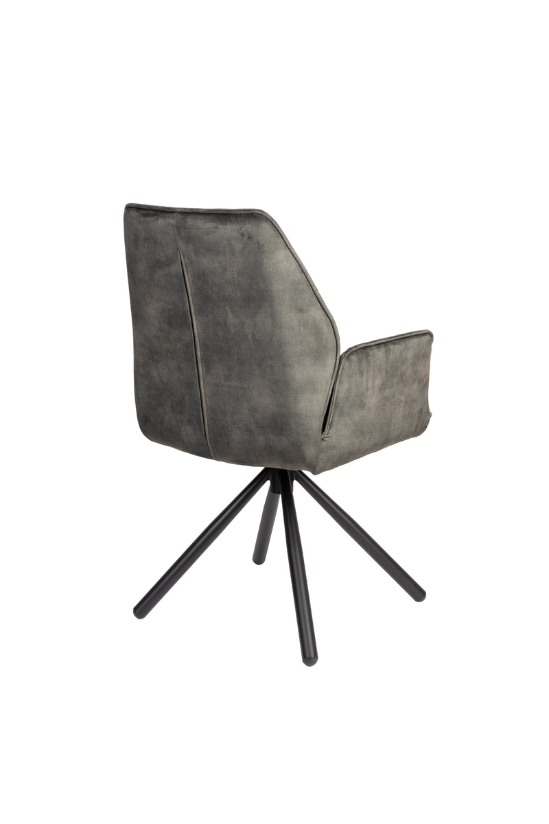 Eetkamerstoel Jamie Moss Plyhout,Polyester Groen 61x56 cm-Eetkamerstoelen-Creating Home