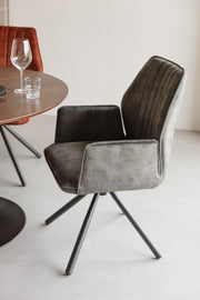Eetkamerstoel Jamie Moss Plyhout,Polyester Groen 61x56 cm-Eetkamerstoelen-Creating Home