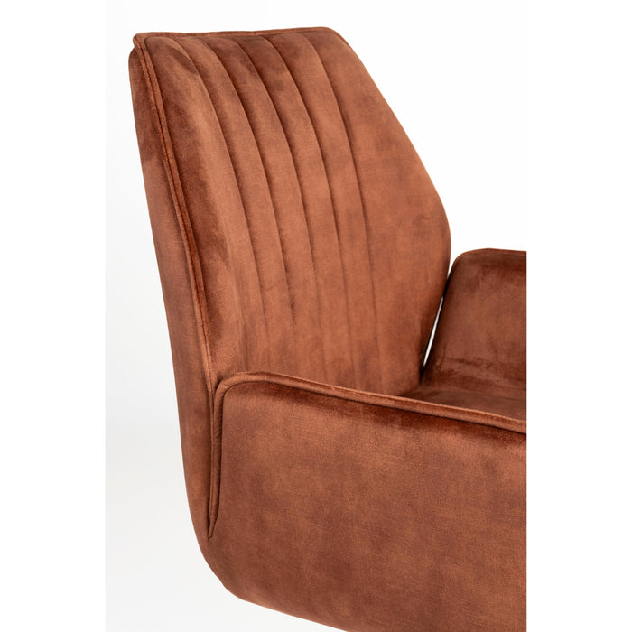 Eetkamerstoel Jamie Rust Plyhout,Polyester Bruin 61x56 cm-Eetkamerstoelen-Creating Home