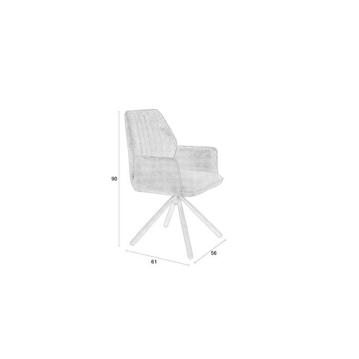 Eetkamerstoel Jamie Rust Plyhout,Polyester Bruin 61x56 cm