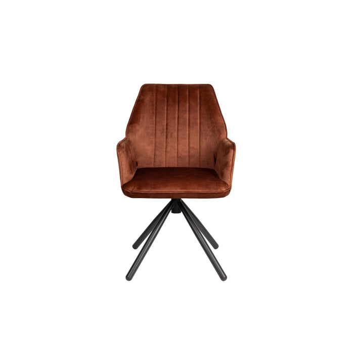 Eetkamerstoel Jamie Rust Plyhout,Polyester Bruin 61x56 cm-Eetkamerstoelen-Creating Home