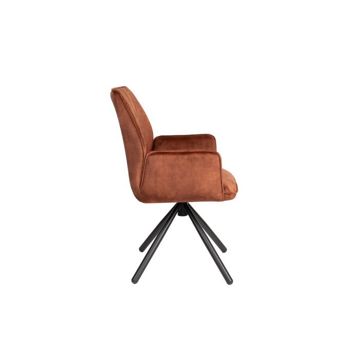 Eetkamerstoel Jamie Rust Plyhout,Polyester Bruin 61x56 cm-Eetkamerstoelen-Creating Home