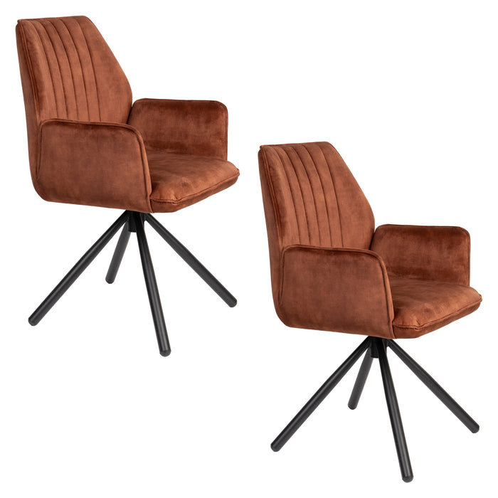 Eetkamerstoel Jamie Rust Plyhout,Polyester Bruin 61x56 cm