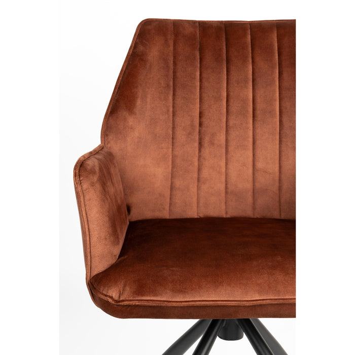 Eetkamerstoel Jamie Rust Plyhout,Polyester Bruin 61x56 cm-Eetkamerstoelen-Creating Home