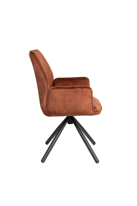 Eetkamerstoel Jamie Rust Plyhout,Polyester Bruin 61x56 cm-Eetkamerstoelen-Creating Home