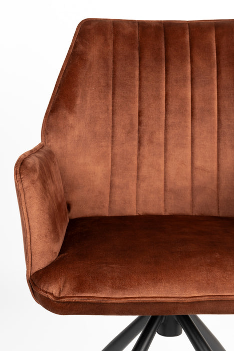 Eetkamerstoel Jamie Rust Plyhout,Polyester Bruin 61x56 cm-Eetkamerstoelen-Creating Home