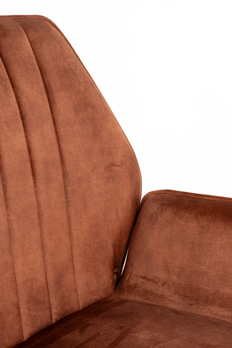 Eetkamerstoel Jamie Rust Plyhout,Polyester Bruin 61x56 cm-Eetkamerstoelen-Creating Home
