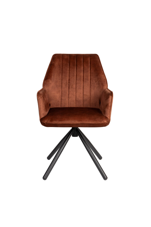 Eetkamerstoel Jamie Rust Plyhout,Polyester Bruin 61x56 cm-Fauteuils-Creating Home
