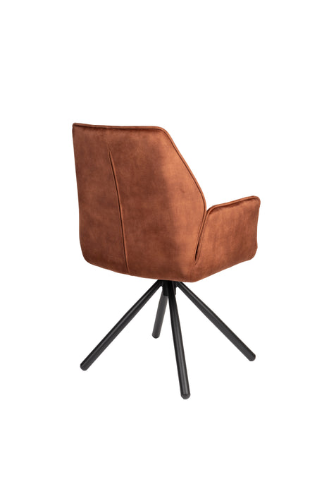 Eetkamerstoel Jamie Rust Plyhout,Polyester Bruin 61x56 cm-Fauteuils-Creating Home