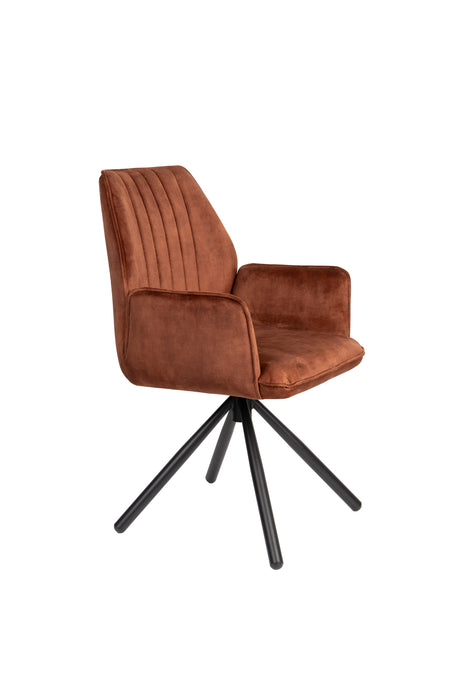 Eetkamerstoel Jamie Rust Plyhout,Polyester Bruin 61x56 cm-Fauteuils-Creating Home