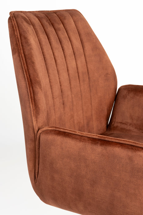 Eetkamerstoel Jamie Rust Plyhout,Polyester Bruin 61x56 cm-Fauteuils-Creating Home