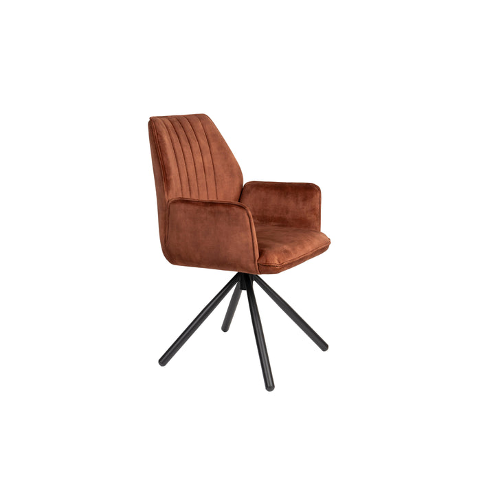 Eetkamerstoel Jamie Rust Plyhout,Polyester Bruin 61x56 cm-Fauteuils-Creating Home